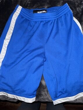 Nike Blue Athletic Basketball Shorts with White Trim